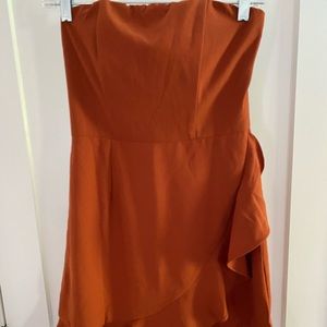NWT Revolve Luvalot Strapless Orange Mini Dress